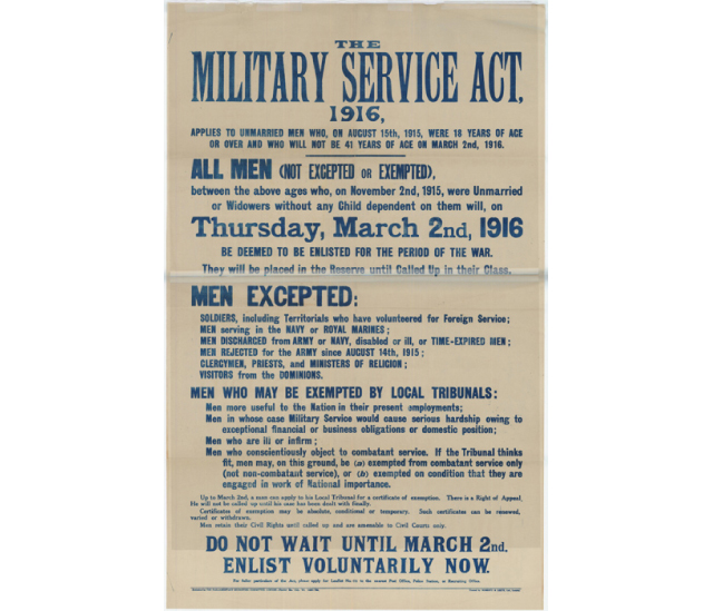 Conscription - The Military Service Act